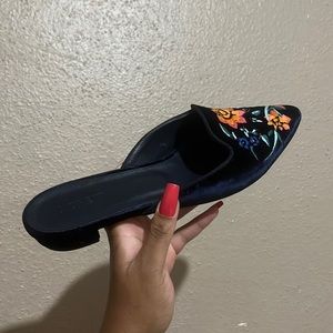 J. Crew Embroidered Mules Slippers